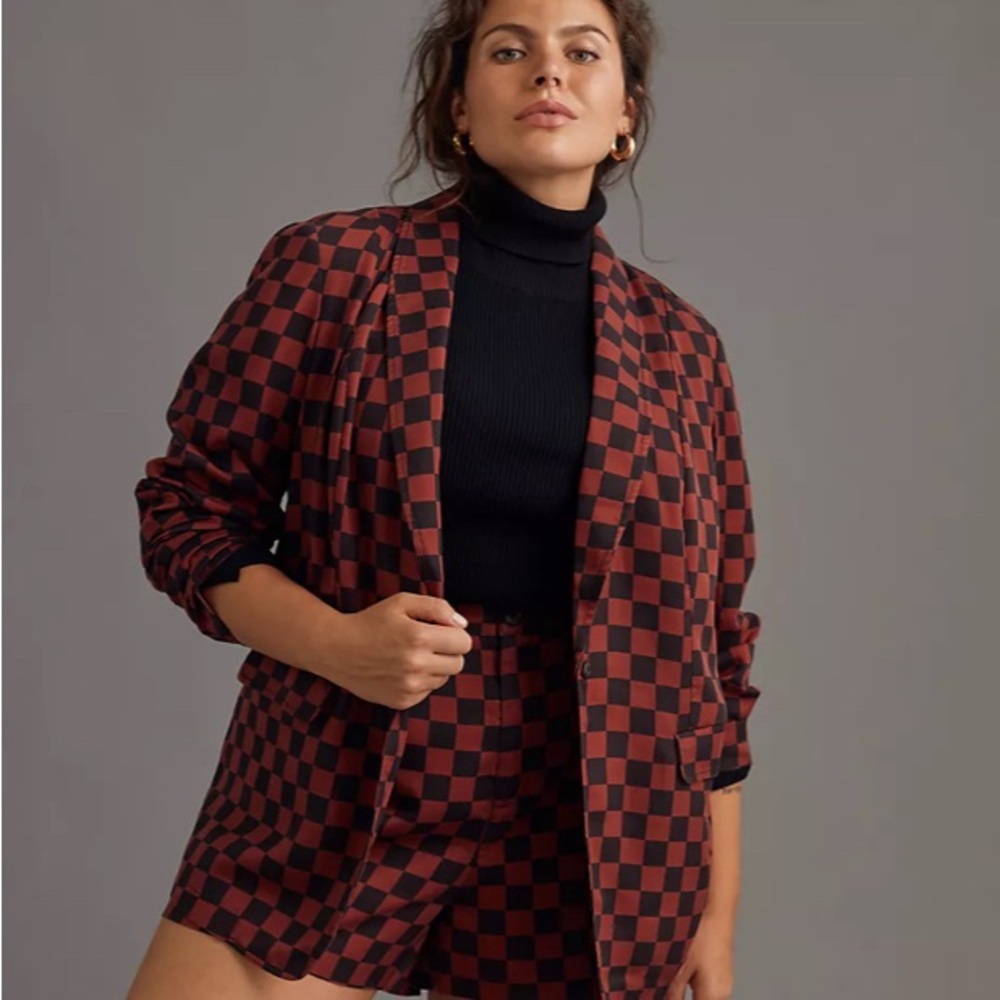 Maeve Checked Long Blazer Women’s Size 8